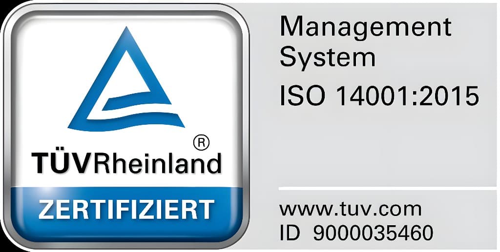 TÜV ISO 14001:2015 certification